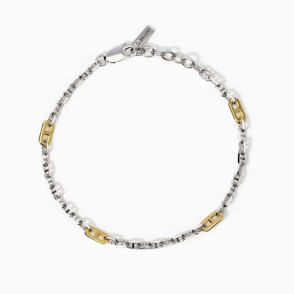 Bracciale da uomo con elementi placcati oro Skipper 534001