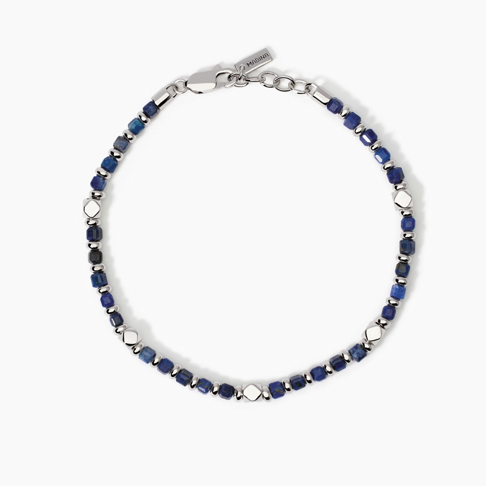 Bracciale da uomo in argento e sodalite blu California 534005