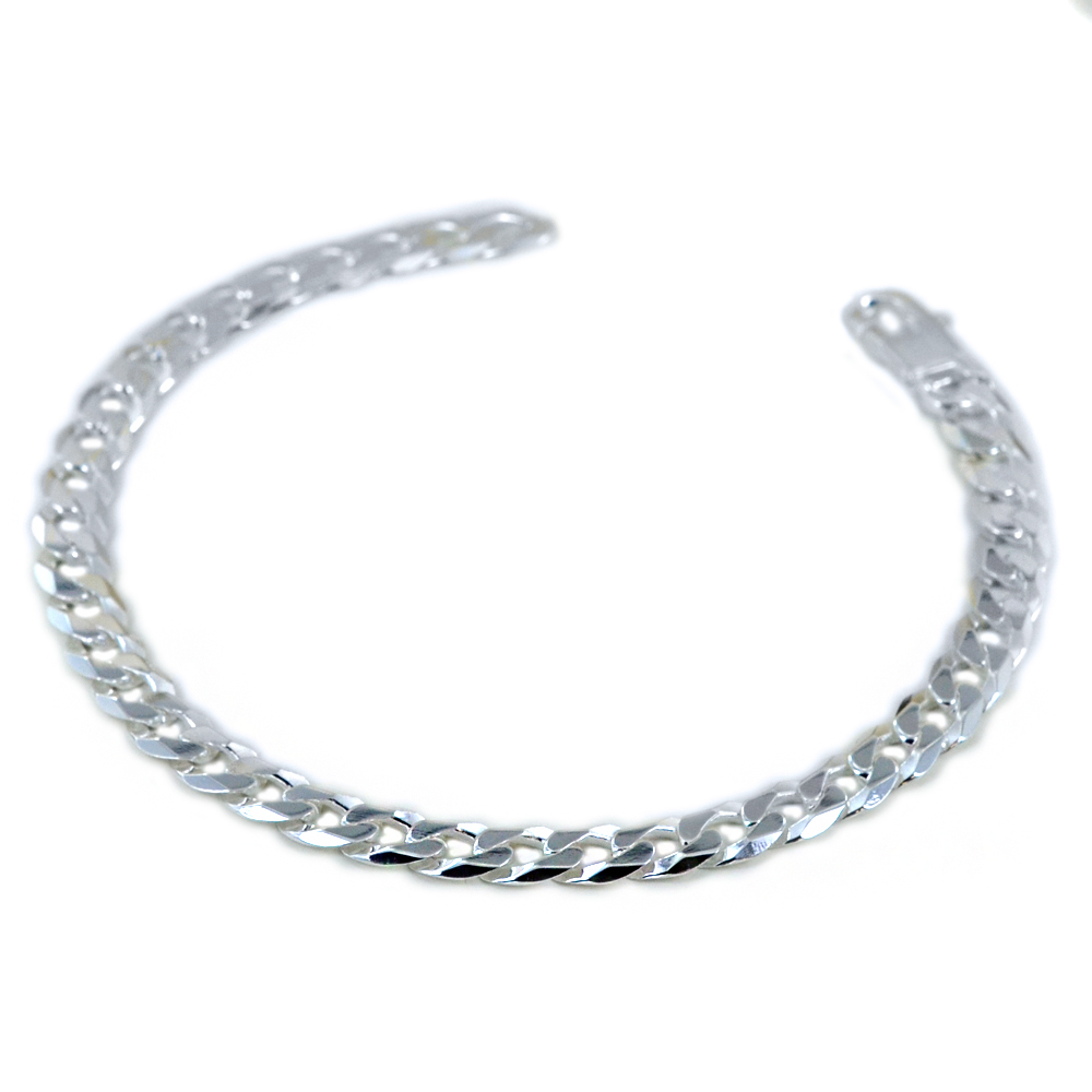 Bracciale da uomo in argento maglia groumette small 