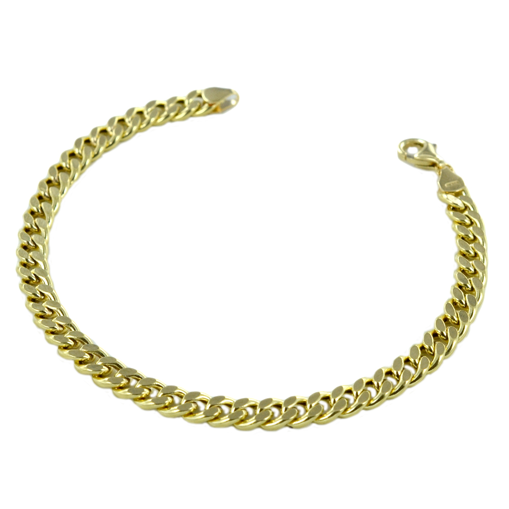 Bracciale da uomo in oro a maglia groumette squadrata 20.50 cm