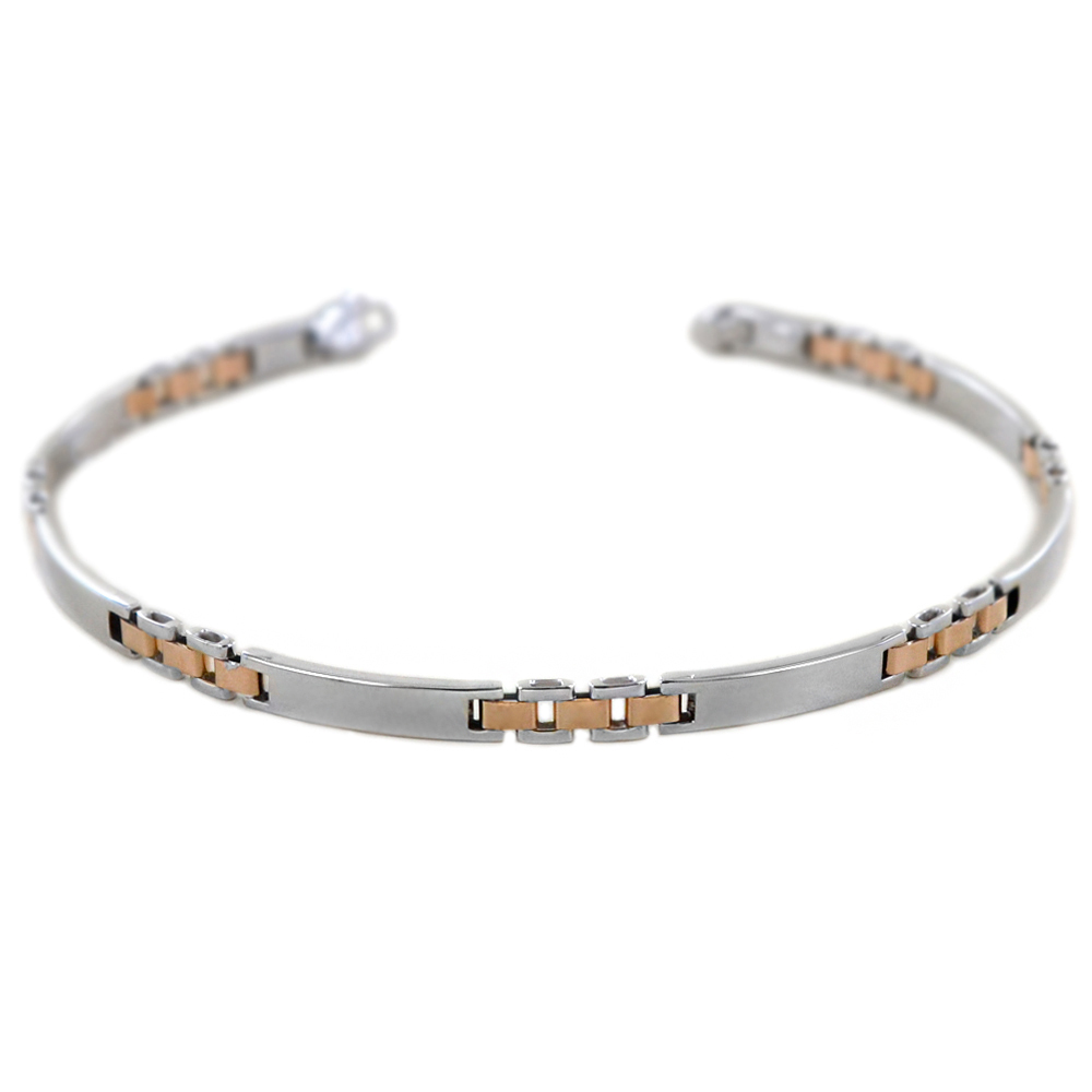 Bracciale da Uomo in oro bianco e rosa