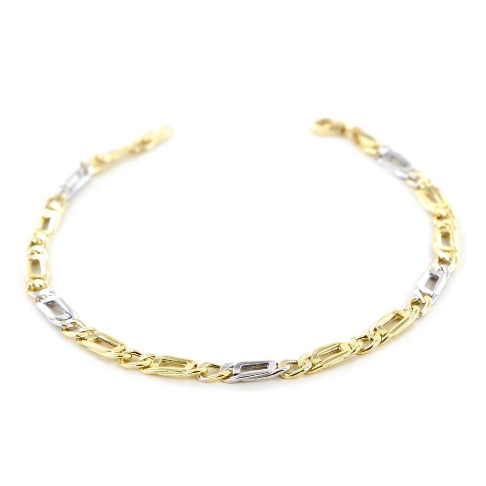 Bracciale da uomo in oro giallo e bianco 