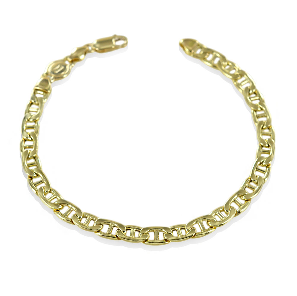 Bracciale da uomo in oro traversino 20 cm