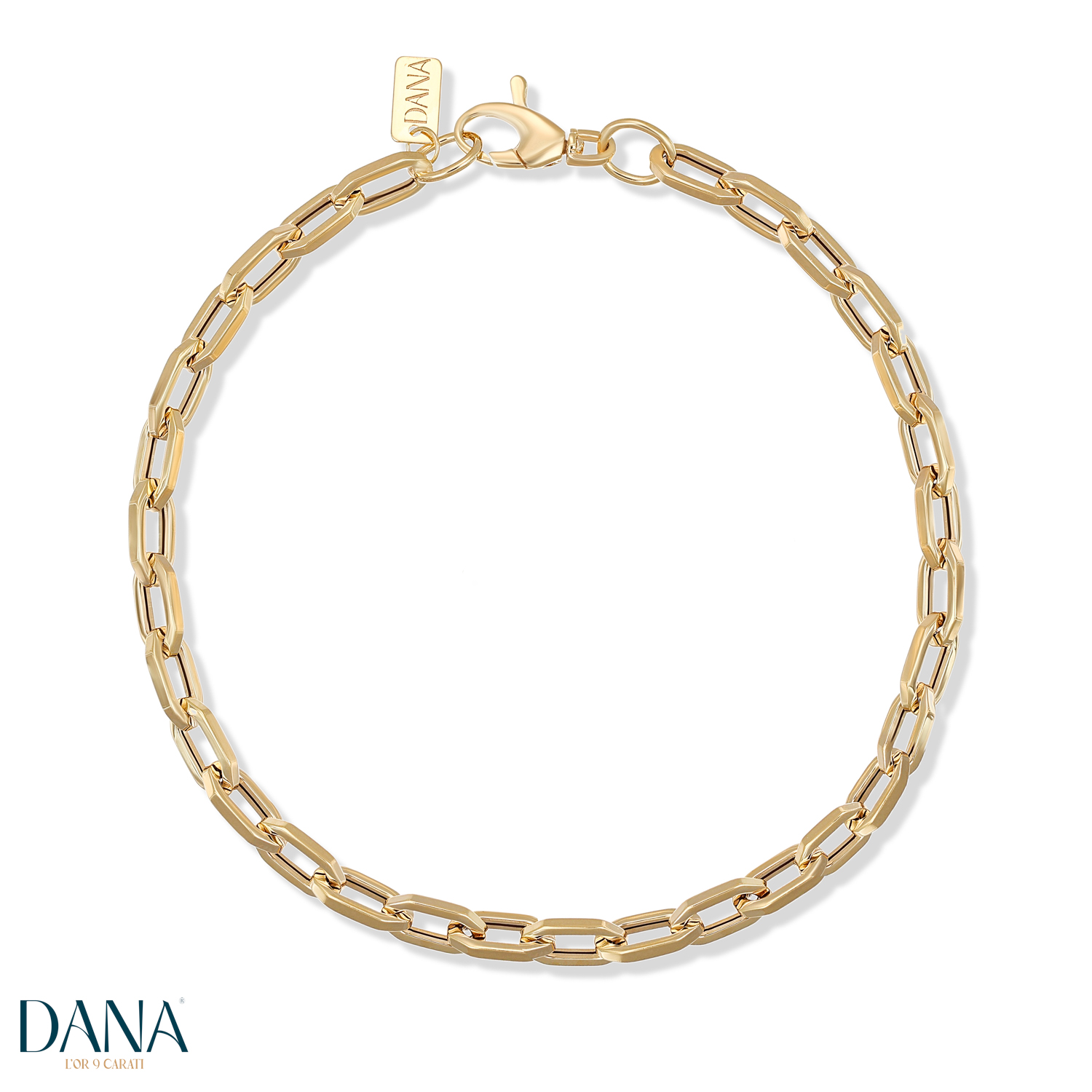 Bracciale da uomo maglie geometriche in oro 9 kt