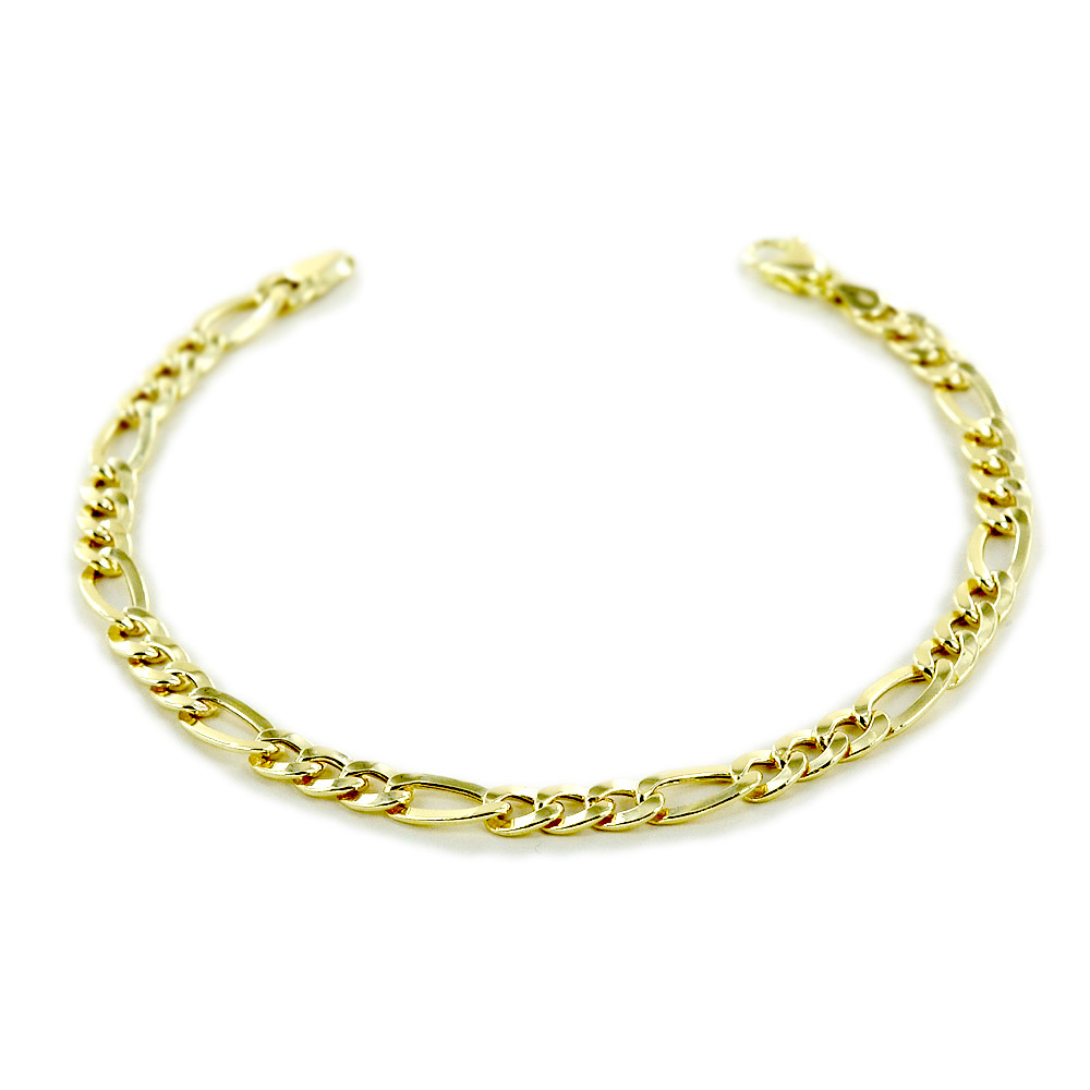 Bracciale da uomo medio in oro 19 cm maglia groumette 