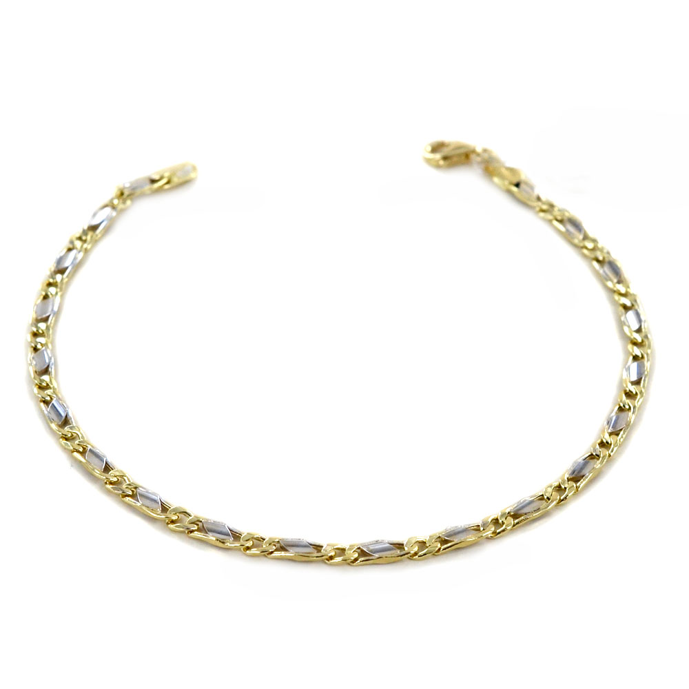 Bracciale da uomo medio in oro 20 cm modello moderno fantasia