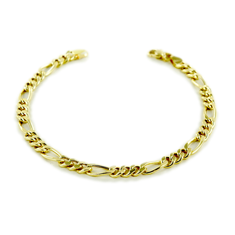 Bracciale da uomo medio in oro 21 cm maglia groumette 