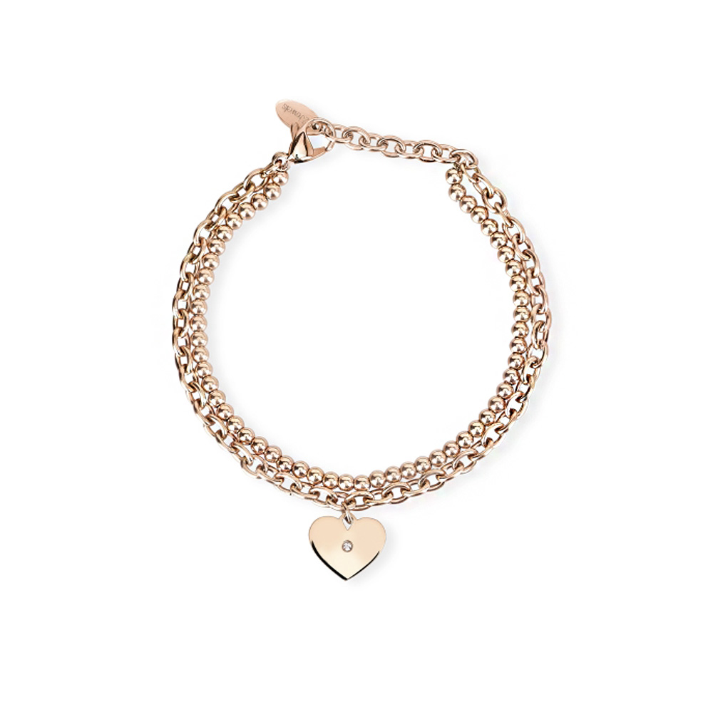 Bracciale Donna 2Jewels in Acciaio PVD rosa con Cuore  collezione Starlook 232122