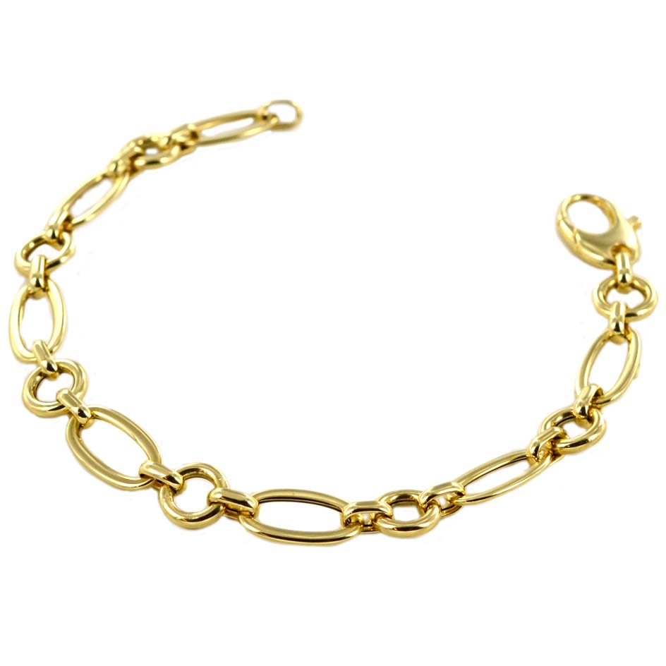 Bracciale Donna a catena alternata in oro giallo 