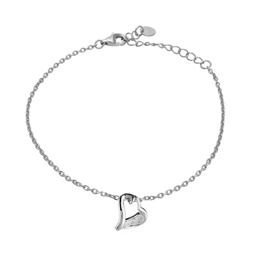 Bracciale donna gioielli Rebecca in Argento Cuore con polvere di diamanti SJLBAA77