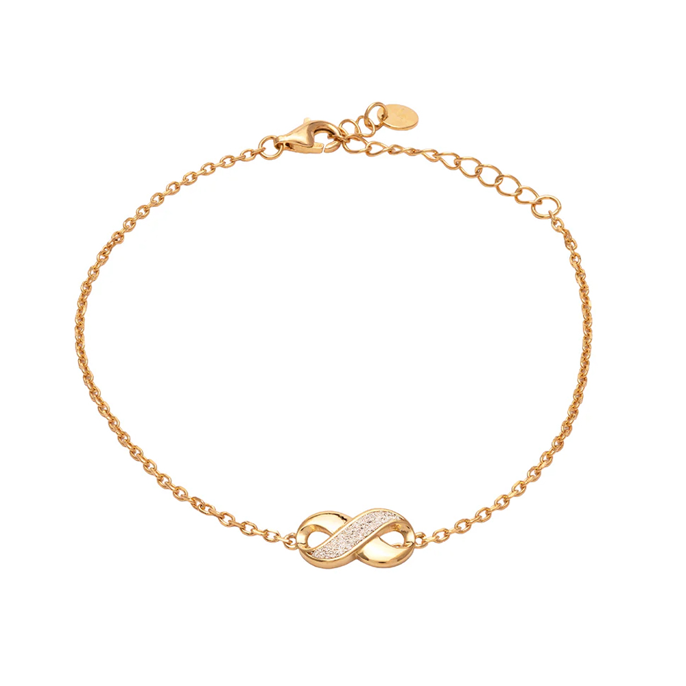 Bracciale donna gioielli Rebecca in Argento giallo Infinito con polvere di diamanti SJLBCO76