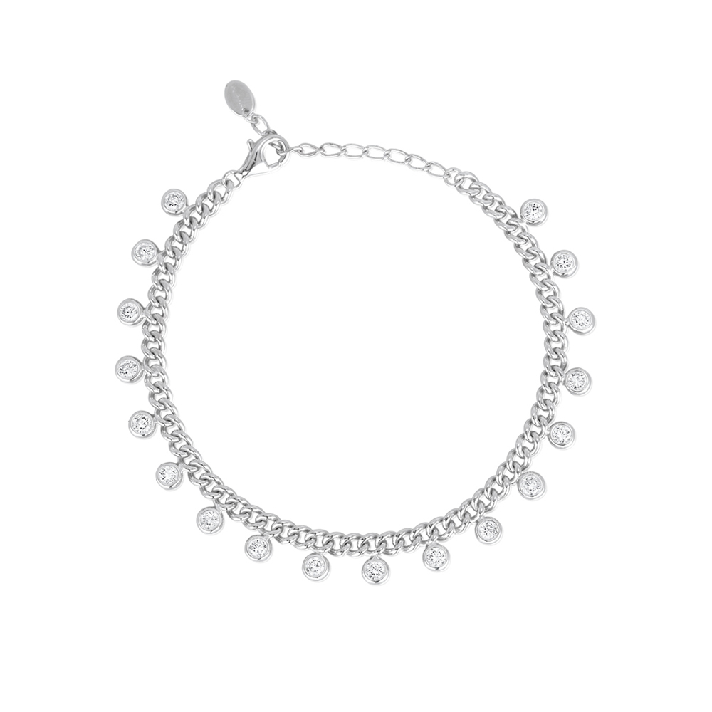 Bracciale Donna Mabina in Argento a maglia groumette e zirconi 533359