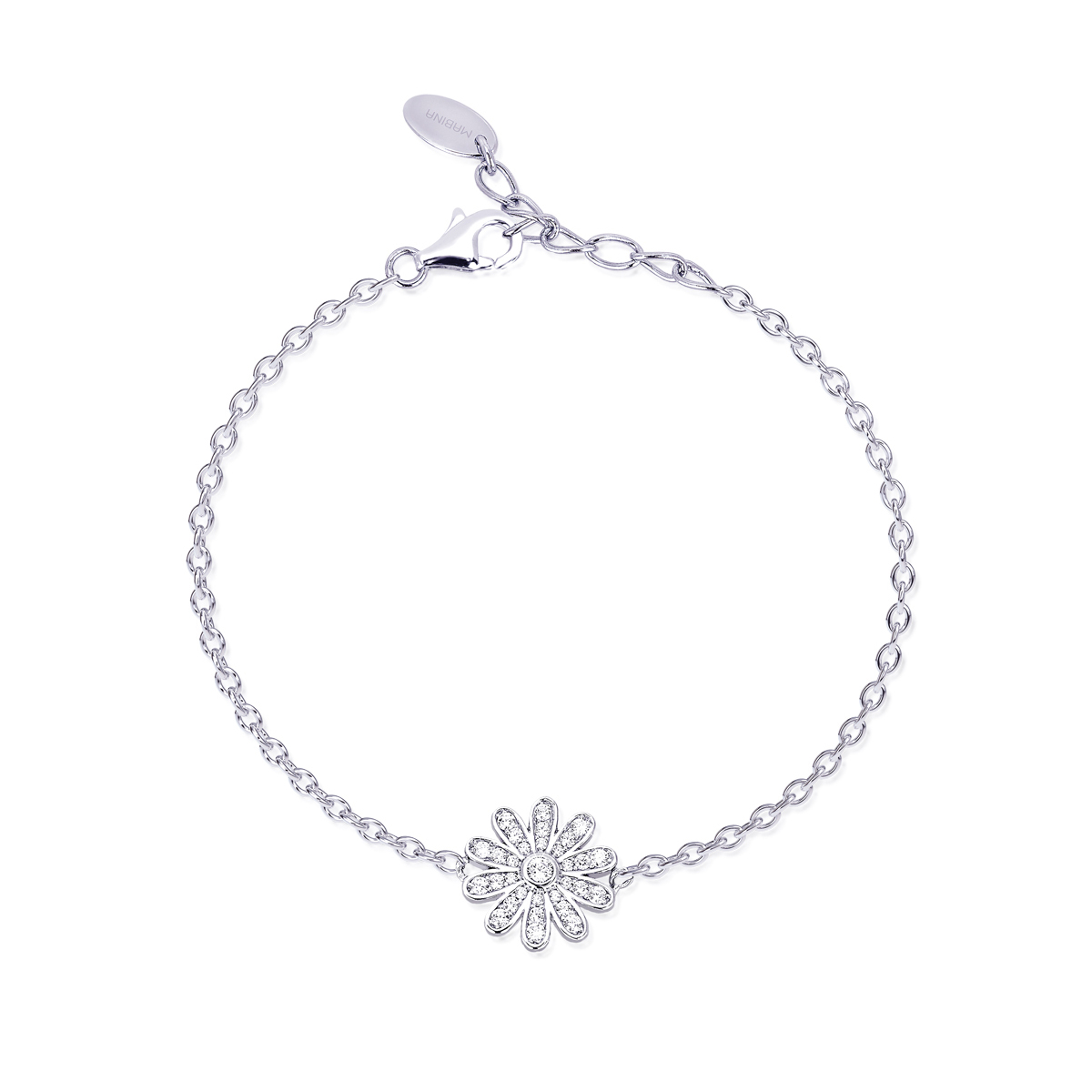 Bracciale donna Mabina in argento con margherita di zirconi 533208