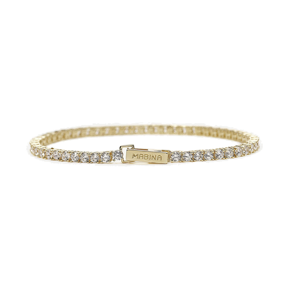 Bracciale Donna Mabina in Argento Giallo Tennis con zirconi bianchi  533558-M