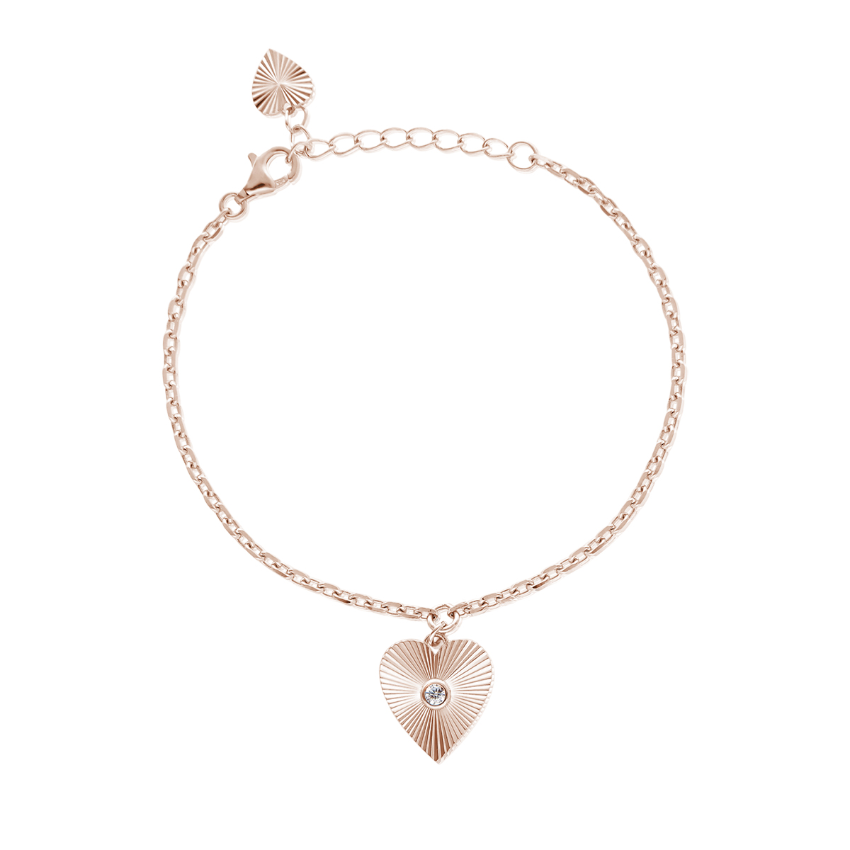 Bracciale Donna Mabina in Argento rosato con charm cuore raggi di luce 533405