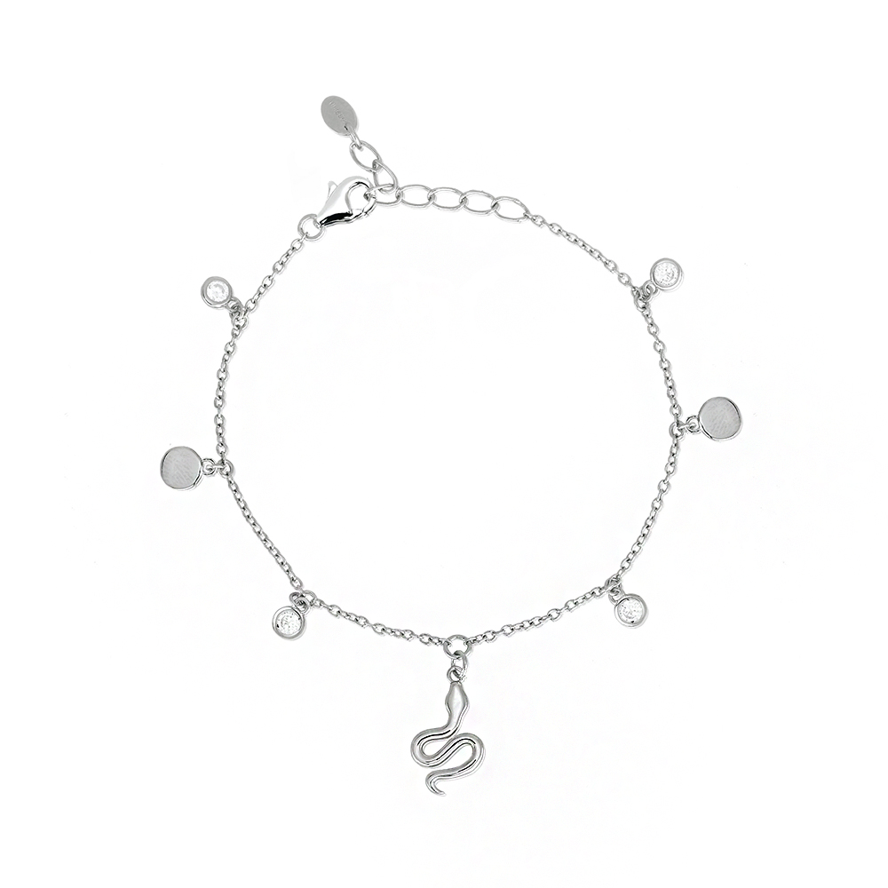 Bracciale Donna Mabina in Argento Serpente con Zirconi 533346