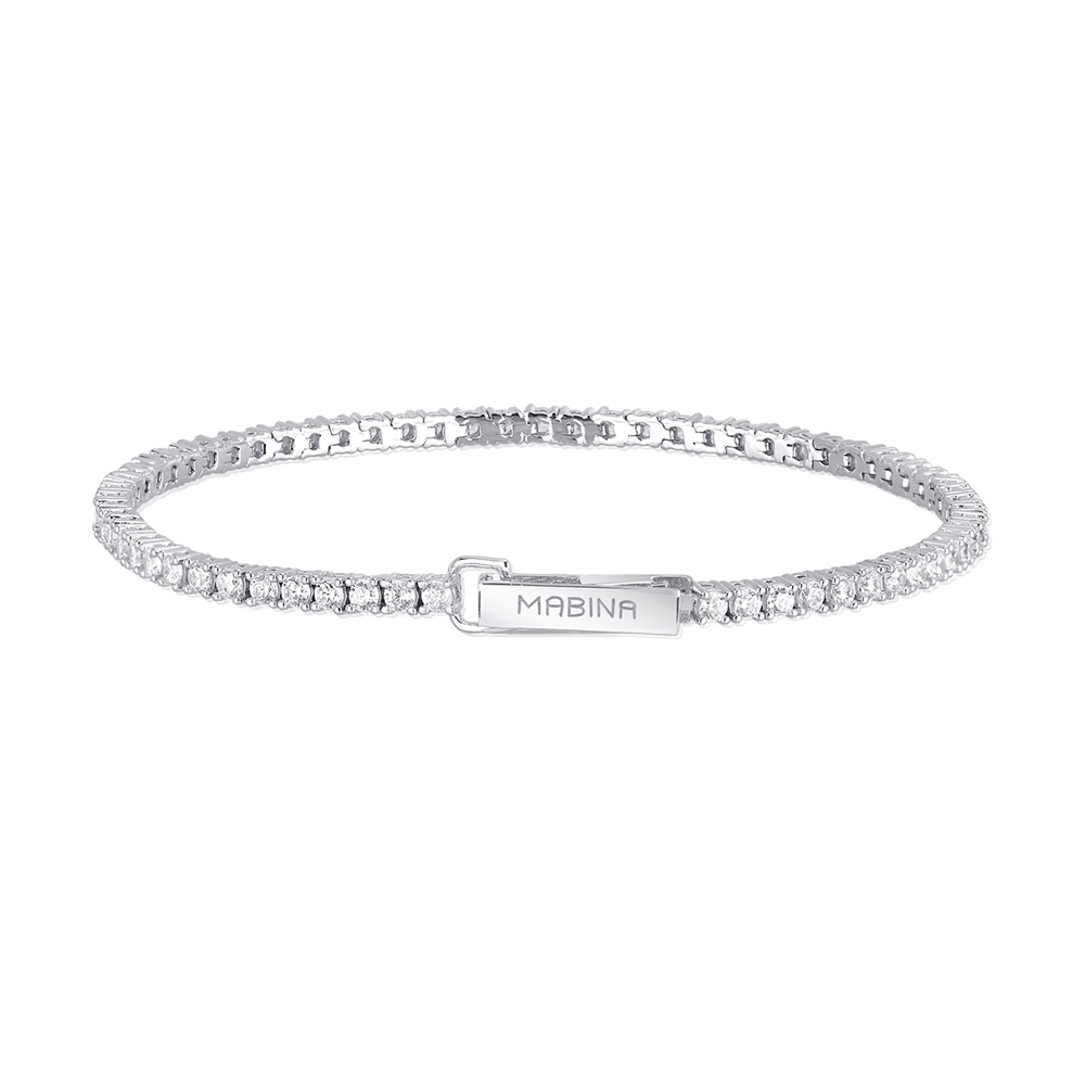 Bracciale Donna Mabina in Argento Tennis con zirconi bianchi 533355-M