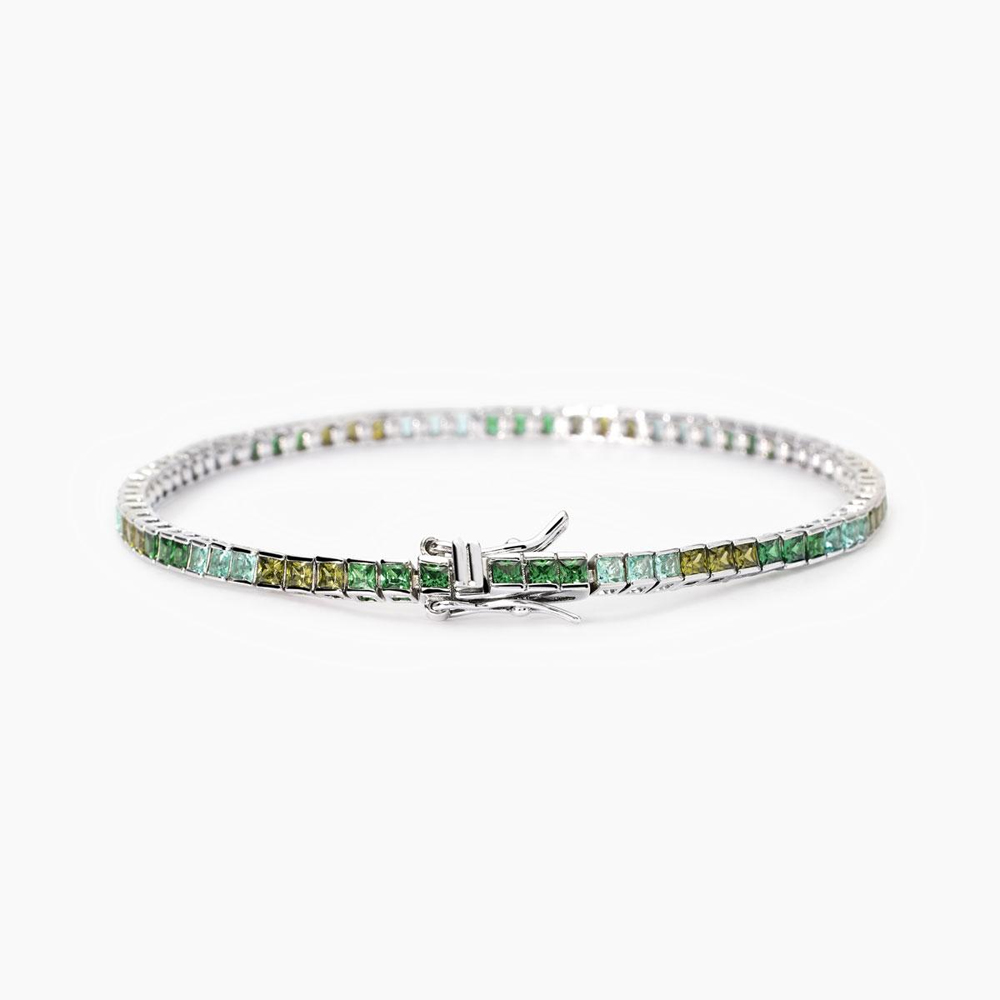 Bracciale Donna Mabina in Argento Tennis con zirconi multicolor Verdi 533882-18