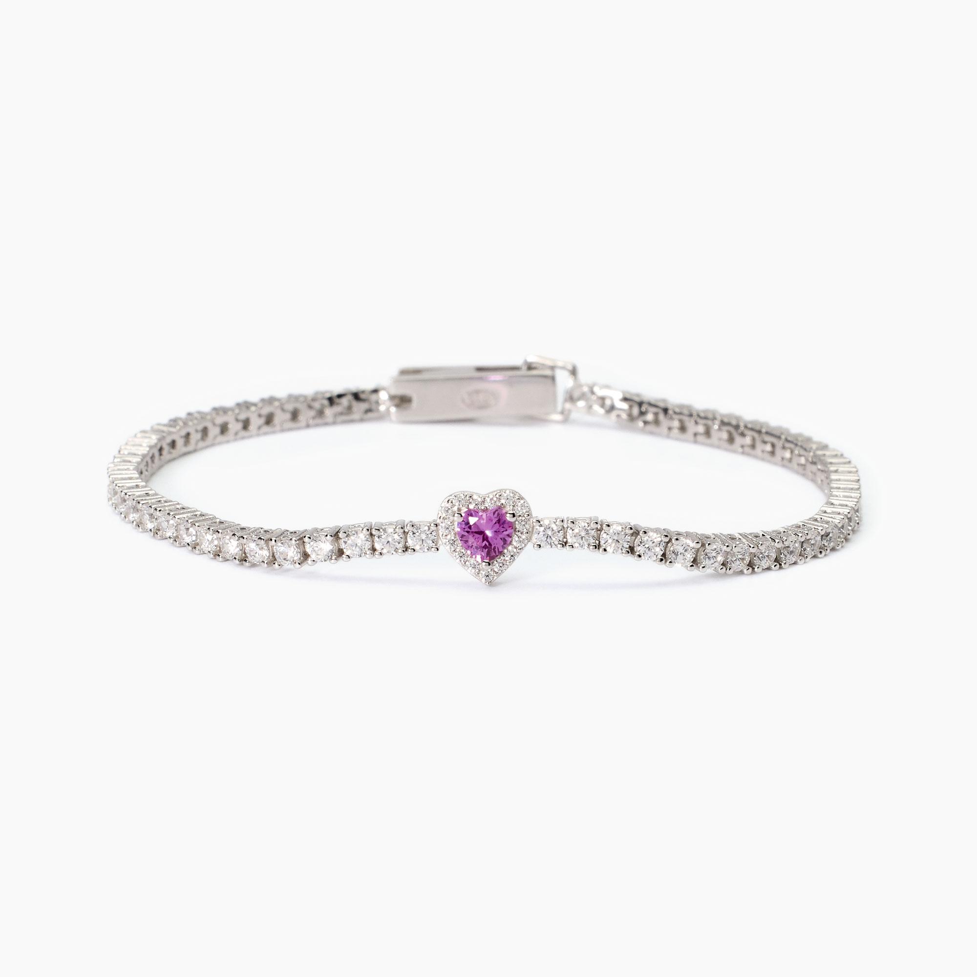 Bracciale Donna Mabina tennis con tormalina sintetica a cuore 533838