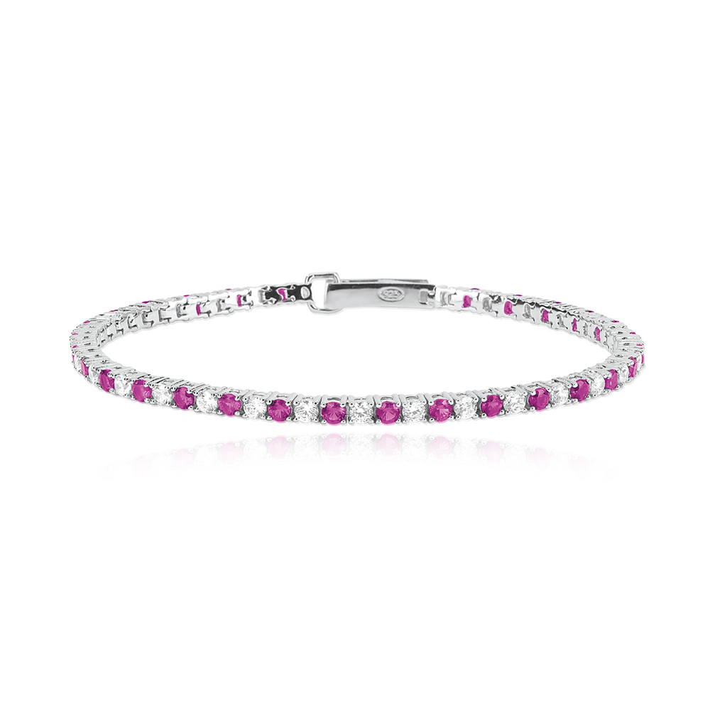 Bracciale Donna Mabina tennis in argento con rubini sintetici e zirconi 533457-M