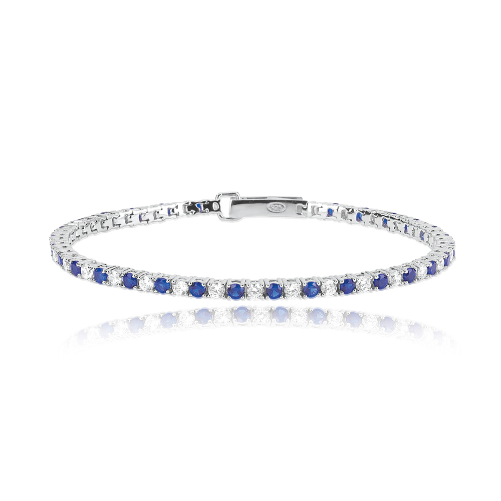 Bracciale Donna Mabina tennis in argento con zaffiri sintetici e zirconi 533456-M