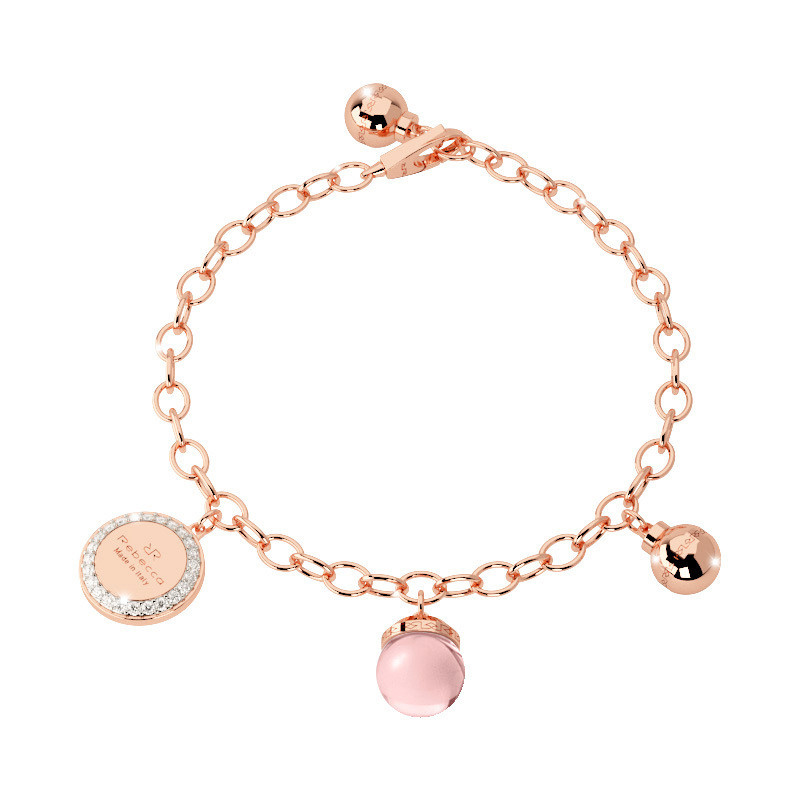 Bracciale donna Rebecca in bronzo con charm Hollywood Stone