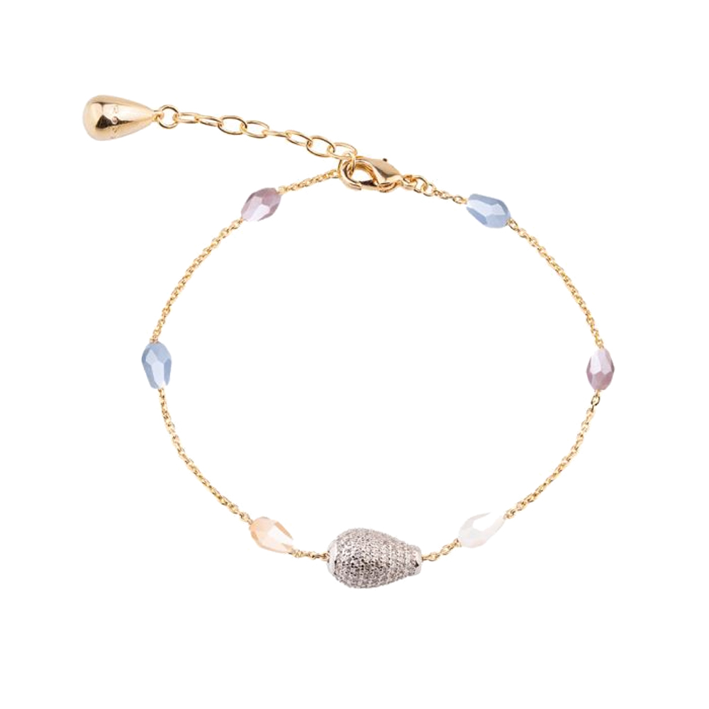 Bracciale donna Tulipe con pietre colorate e pietra tulipano con zirconi