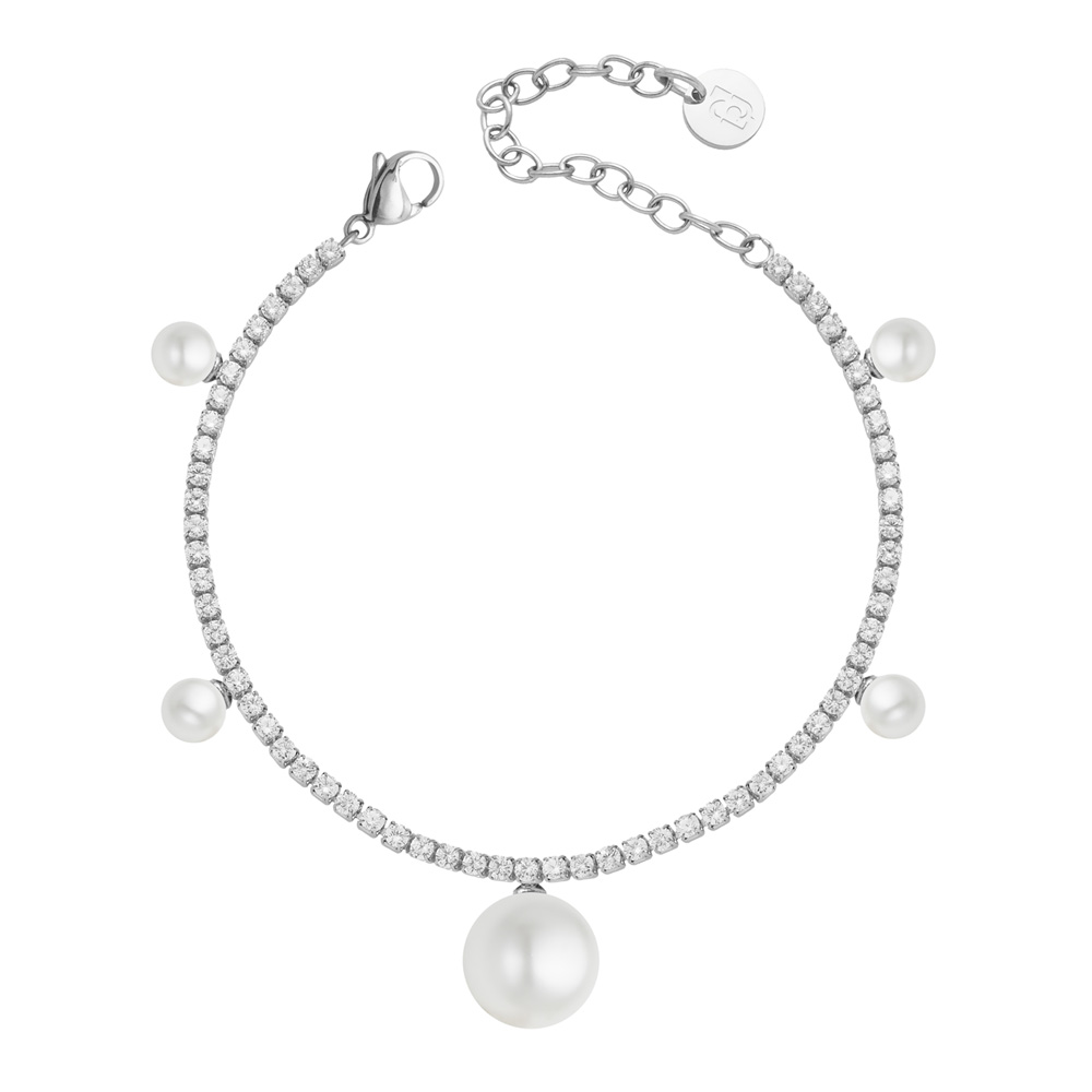Bracciale in Acciaio da donna con perle e cristalli bianchi Essential Woman Liu Jo LJ3019