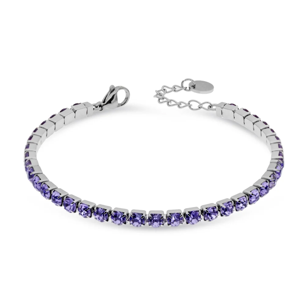 Bracciale in Acciaio da donna tennis con cristalli lilla Essential Woman Liu Jo LJ2422