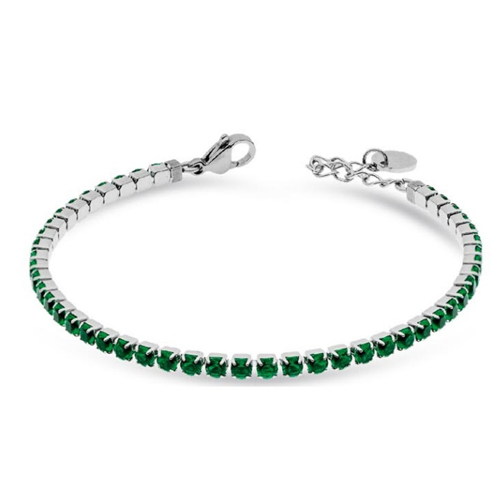 Bracciale in Acciaio da donna tennis con cristalli verdi Essential Woman Liu Jo LJ2421