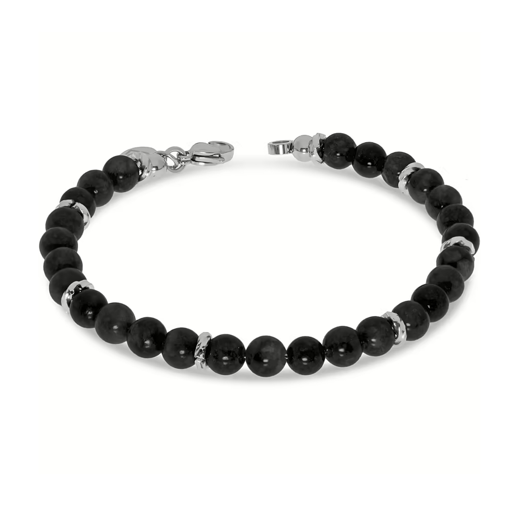 Bracciale in Acciaio da Uomo con pietre nere Liu-Jo MLJ496