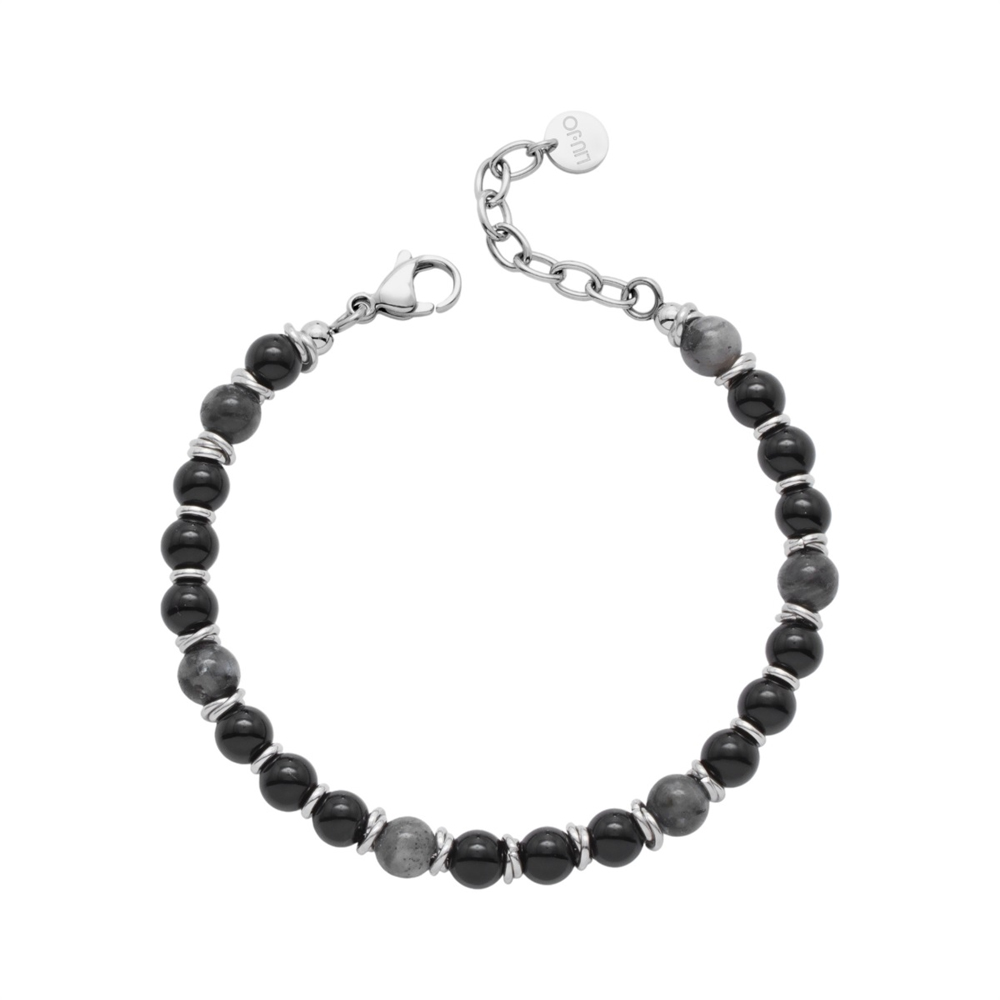 Bracciale in Acciaio da Uomo con pietre nere Liu-Jo MLJ641