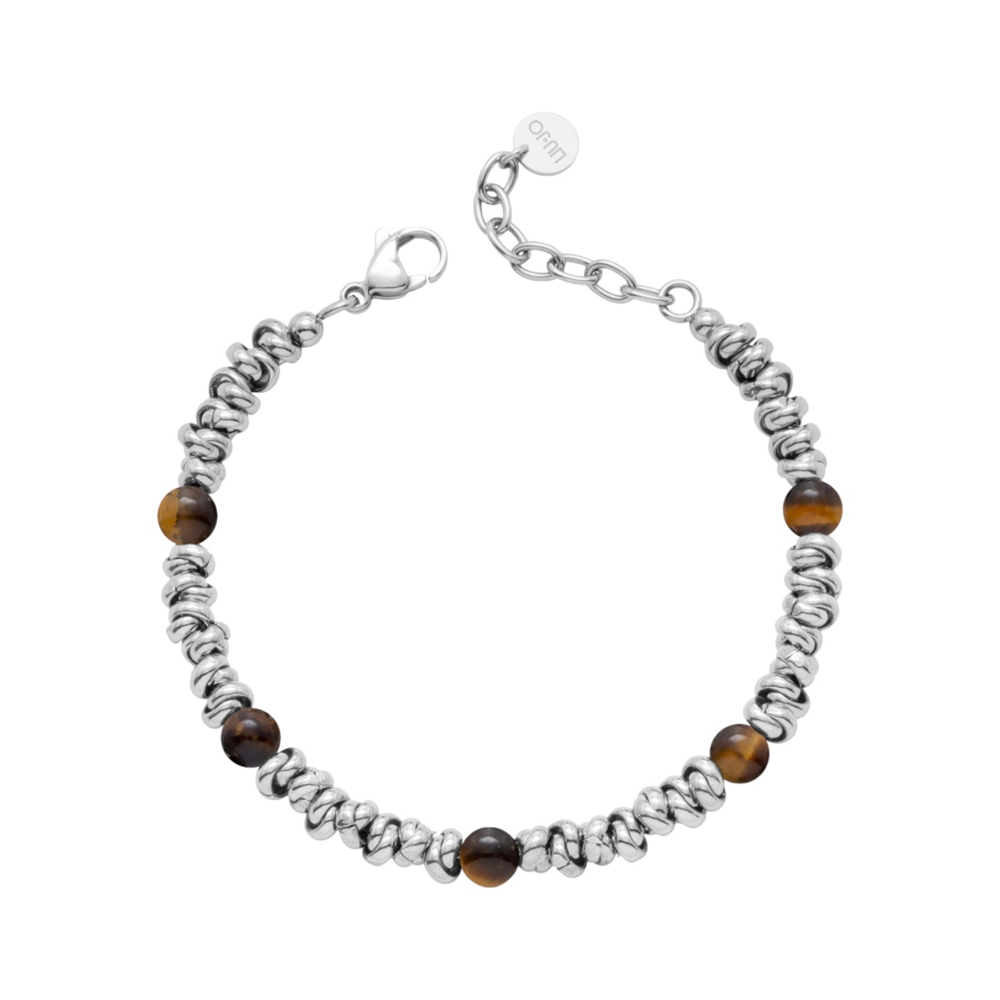 Bracciale in Acciaio da Uomo con Pietre Occhio di Tigre Liu-Jo MLJ648
