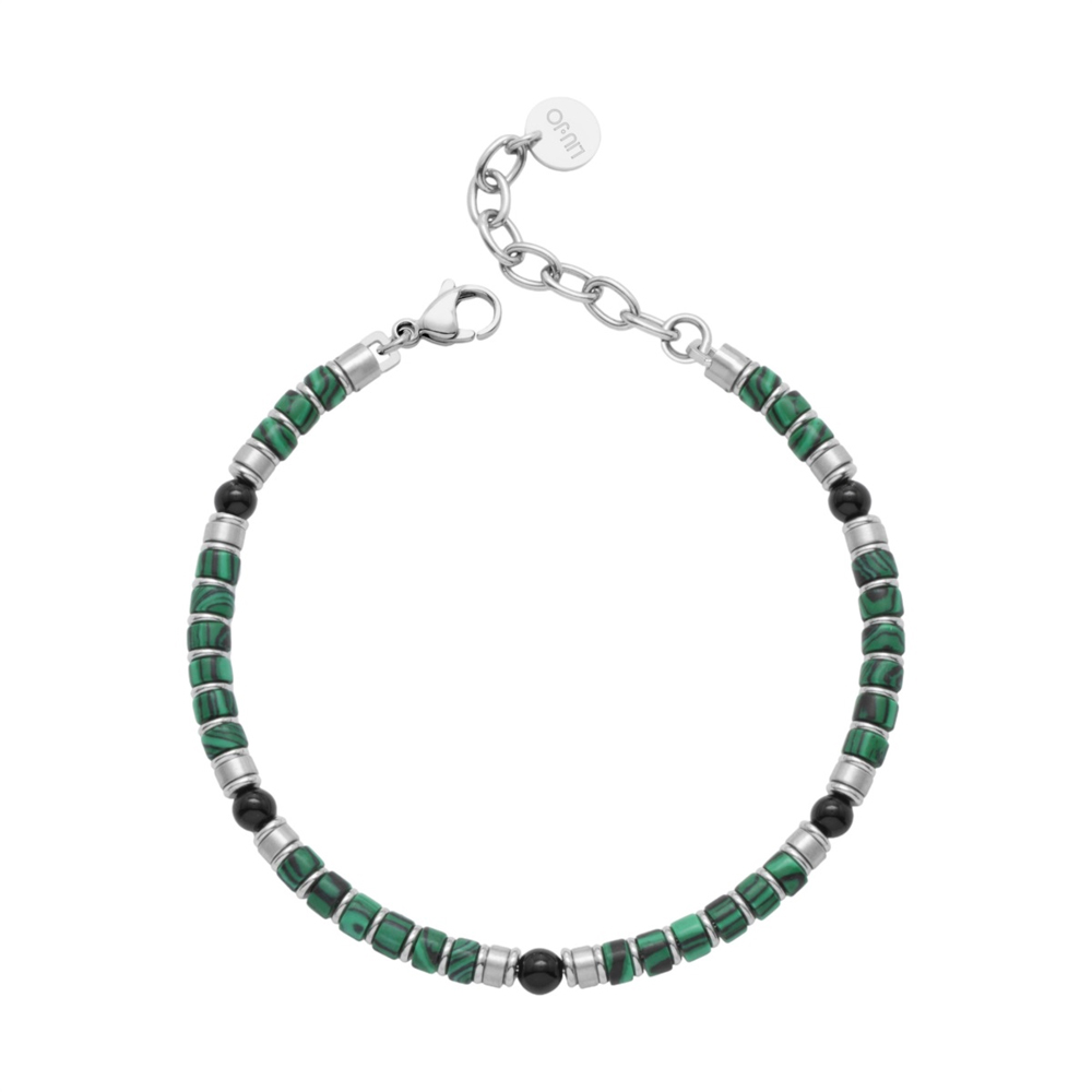 Bracciale in Acciaio da Uomo con pietre verdi Liu-Jo MLJ629