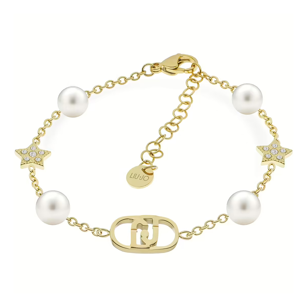 Bracciale in Acciaio giallo da donna con perle e stelle Essential Woman Liu Jo LJ2637