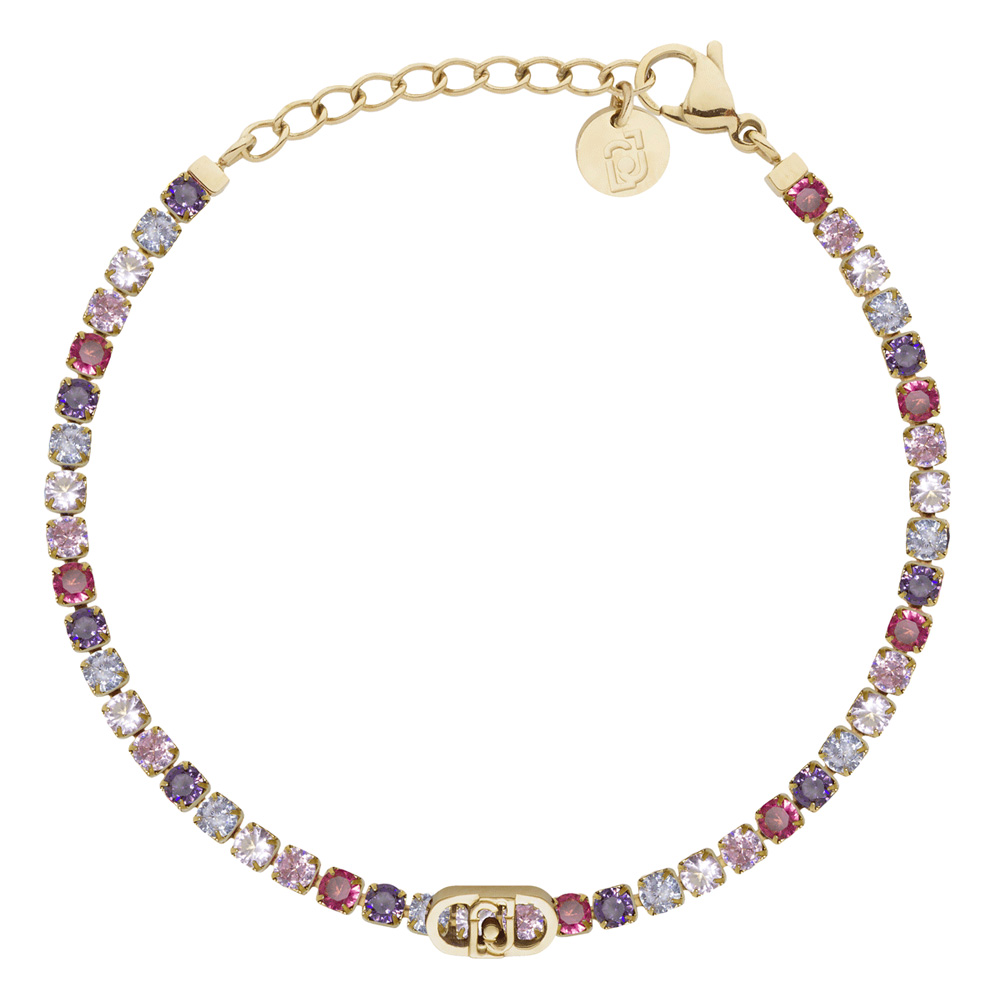 Bracciale in Acciaio Giallo da donna tennis con cristalli colorati Essential Woman Liu Jo LJ3219
