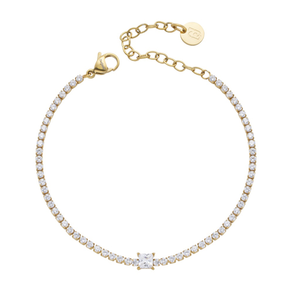 Bracciale in Acciaio giallo Tennis da donna con cristalli Essential Woman Liu Jo LJ3031