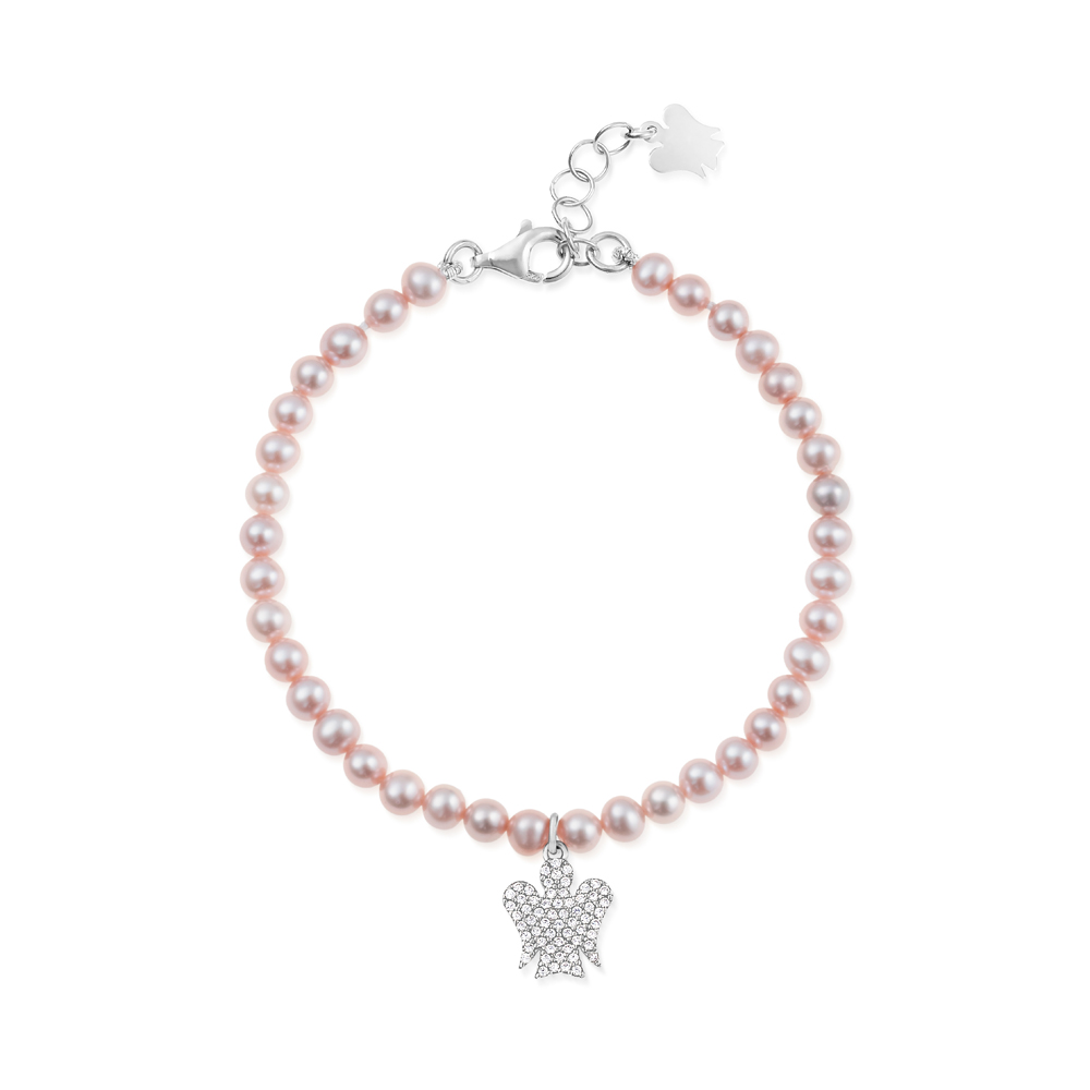 Bracciale in Agento Roberto Giannotti con perle rosa e Angelo Light Pearl GIA 472