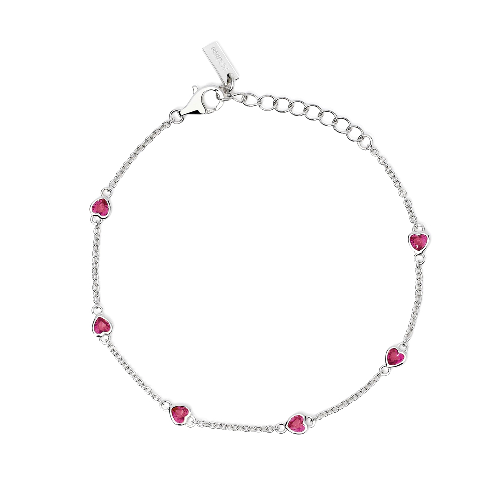 Bracciale in argento con Rubini sintetici taglio cuore 533997