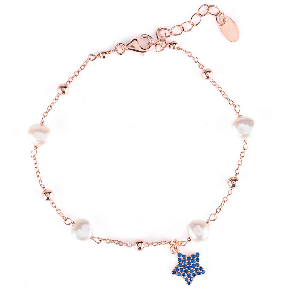 Bracciale in argento con Stella con zirconi blu collezione Lumiere