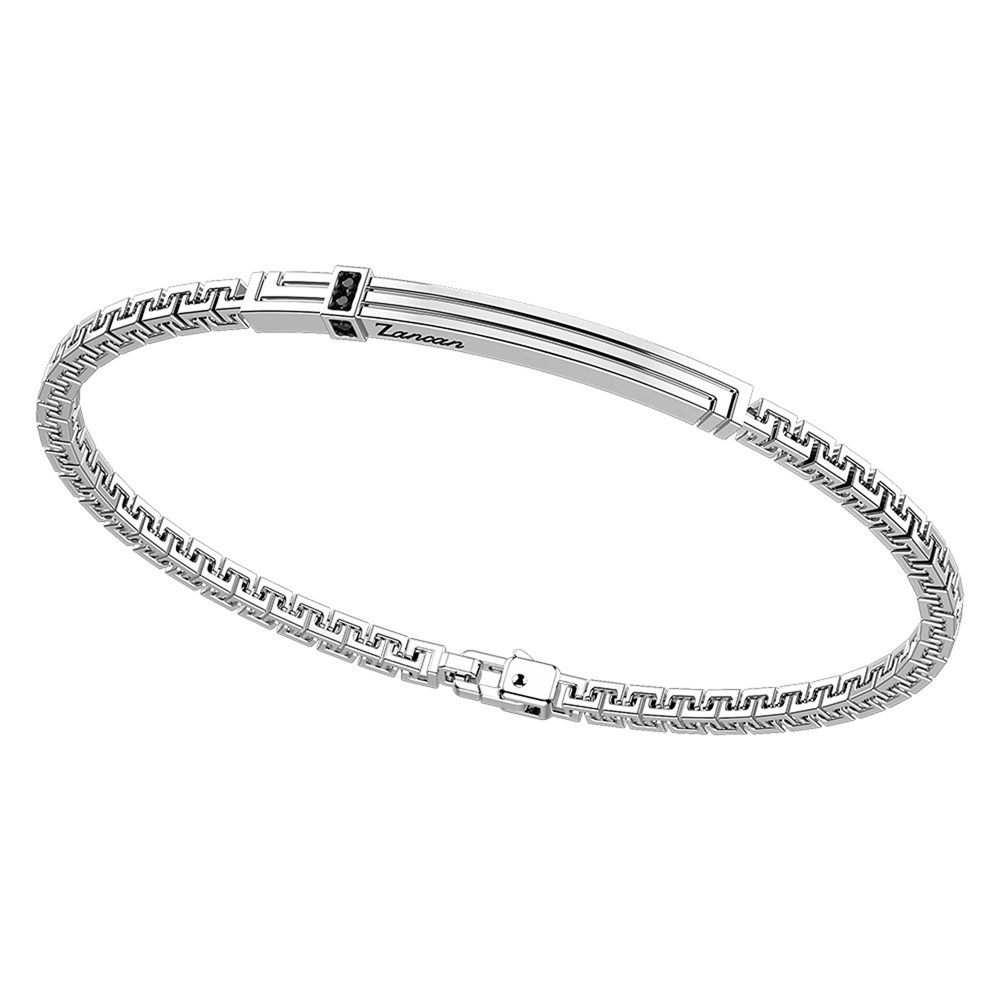 Bracciale in argento da uomo con spinelli neri Zancan EXB 817