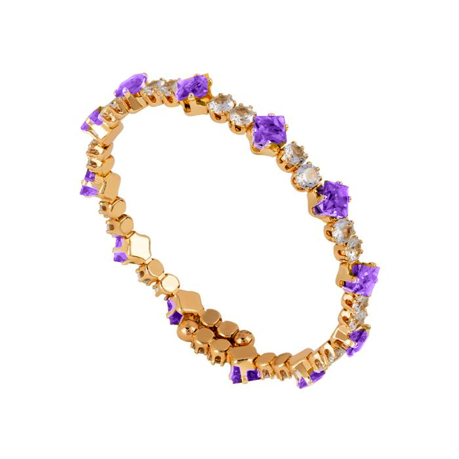 Bracciale in Bronzo Rebecca Bangle My World con pietre viola BWJBOV39