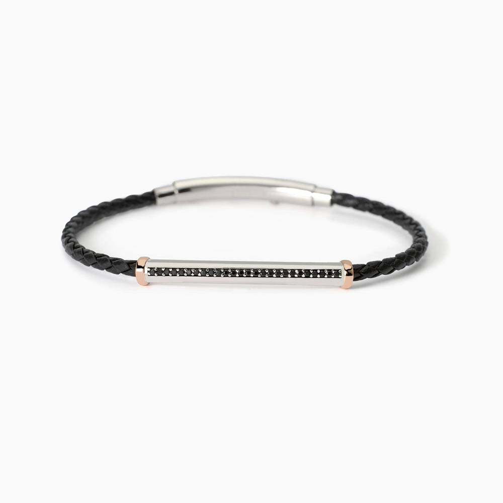 Bracciale da uomo in lab leather con piastra Smarter 534000