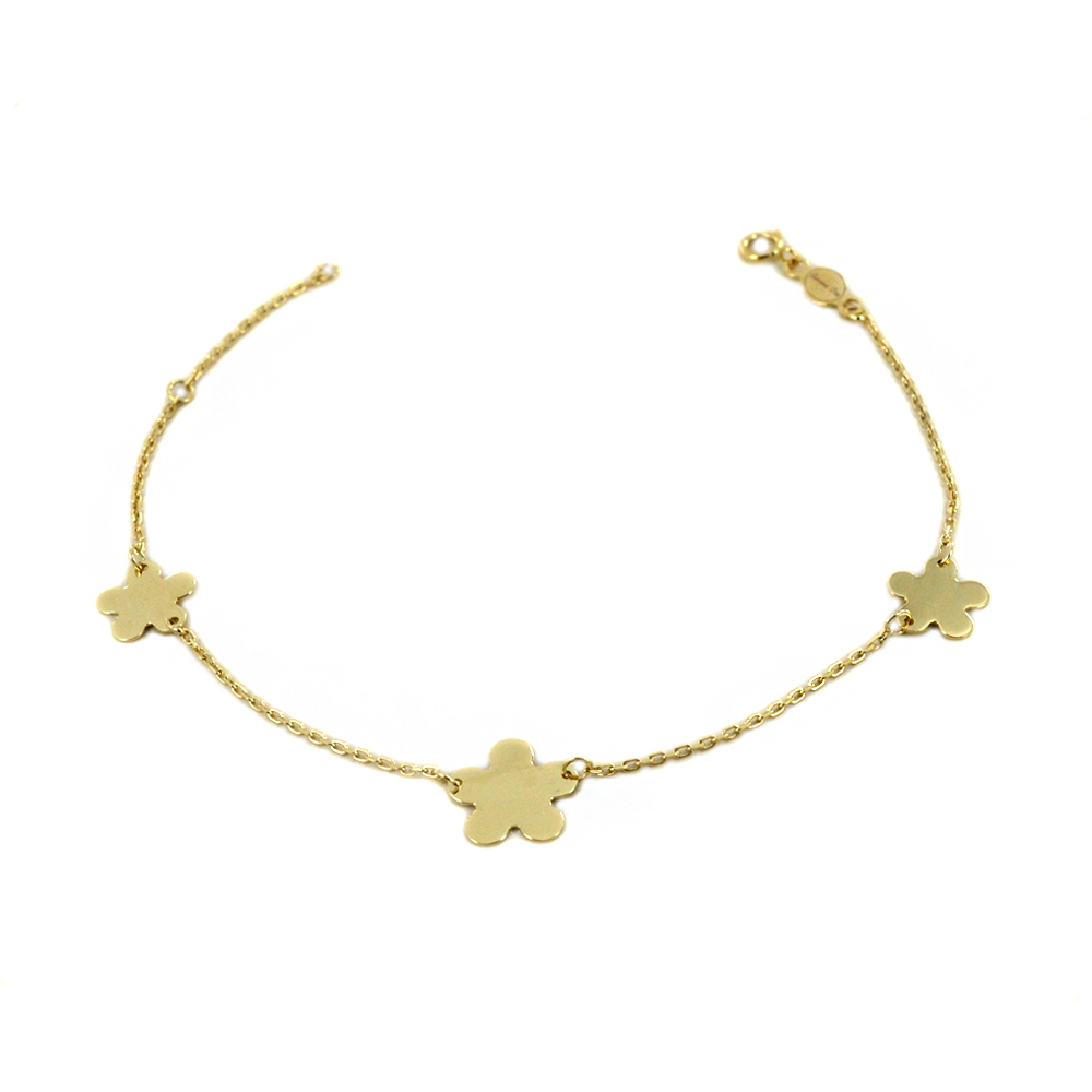 Bracciale in oro 9 kt con charms Quadrifoglio