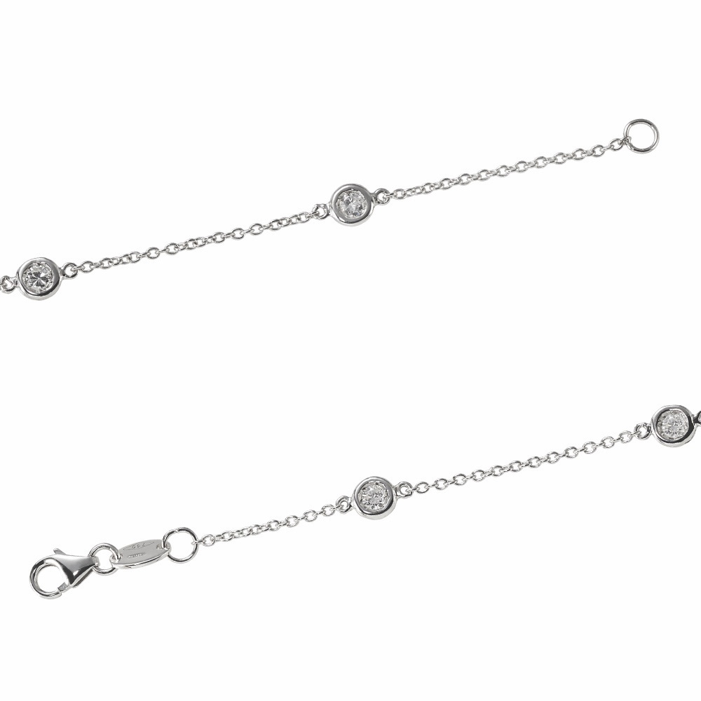 Bracciale in oro bianco con diamanti punto luce 