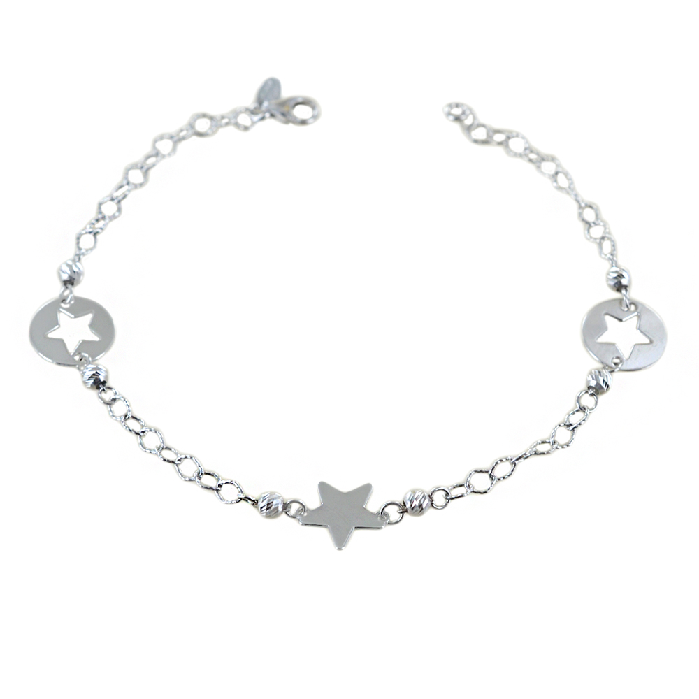 Bracciale in oro bianco con Stelle