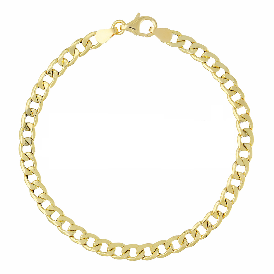 Bracciale in oro da uomo Groumette alternata 17.50 cm leggero medio