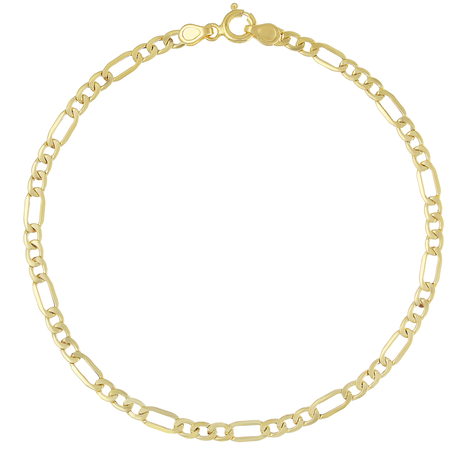 Bracciale in oro da uomo Groumette alternata 21 cm leggero