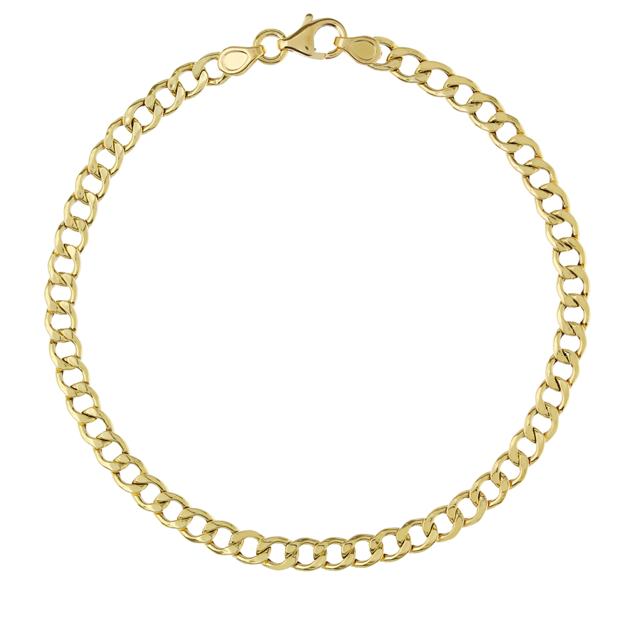Bracciale in oro da uomo Groumette alternata 22 cm leggero medio