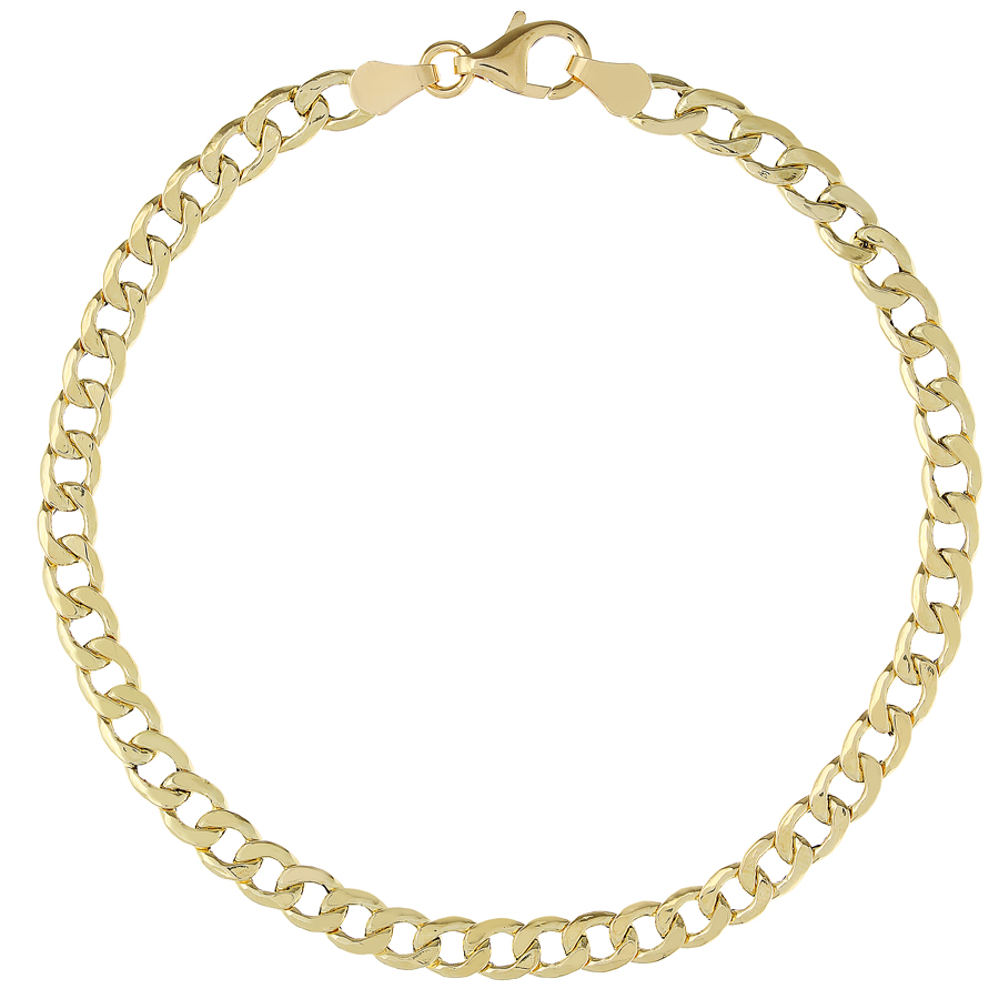 Bracciale in oro da uomo Groumette alternata 22 cm leggero largo